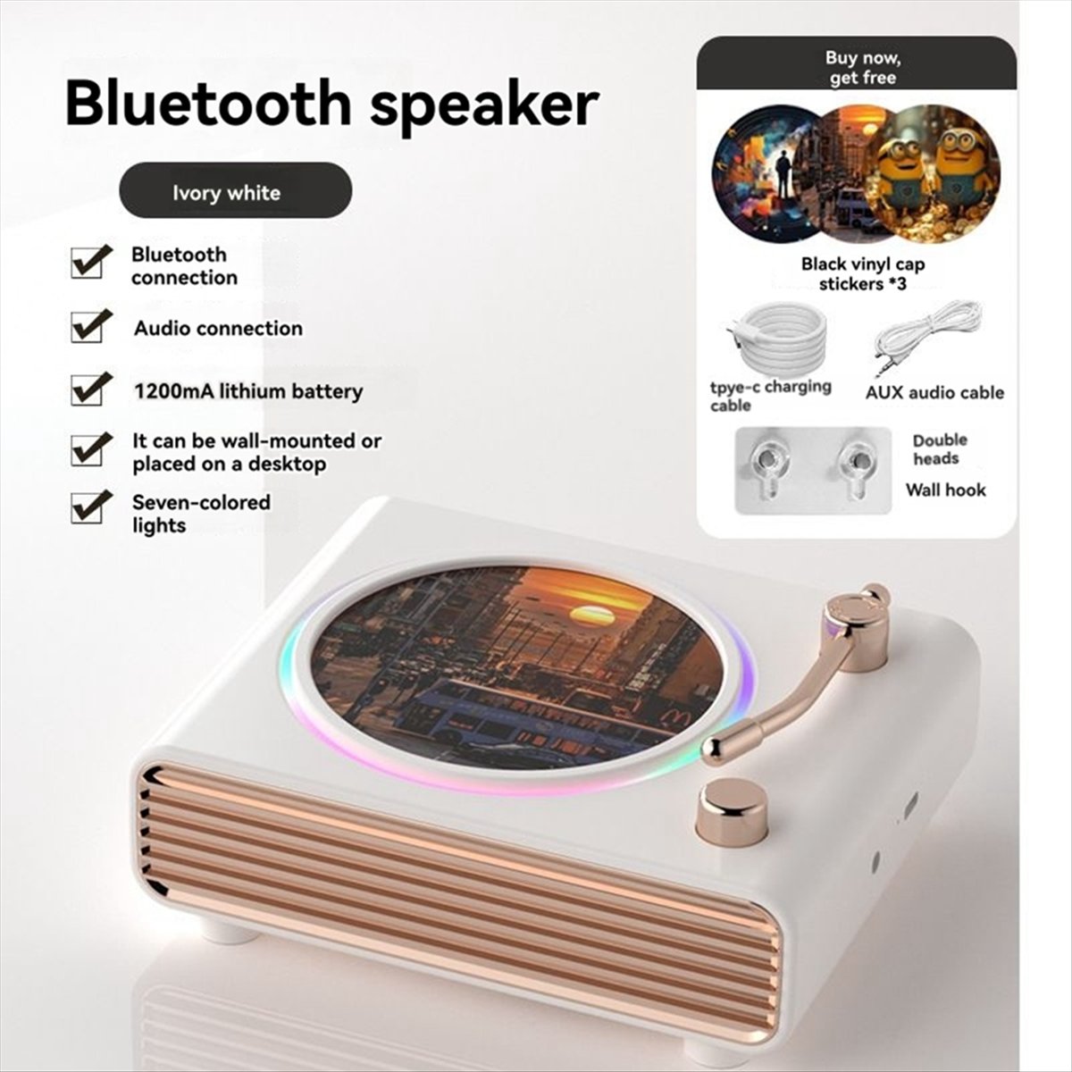 *X07A Portable Retro White Blu - đánh giá và giá Bluetooth Speaker