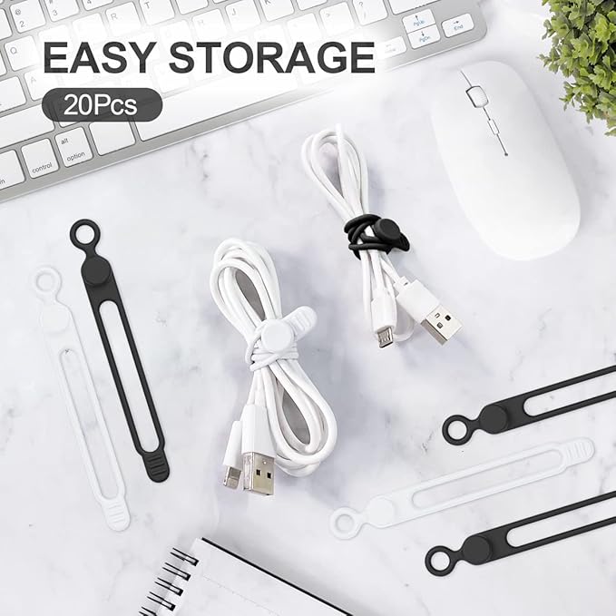 10pcs Silicone Cable Ties,Cord - đánh giá và giá Cable Organizer