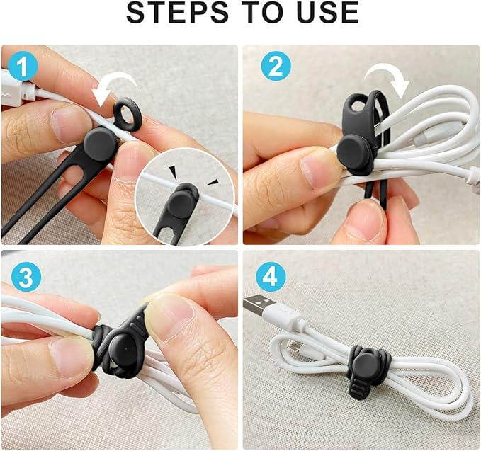 10pcs Silicone Cable Ties,Cord - đánh giá và giá Cable Organizer