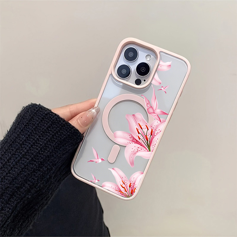 Pink Flower And Birds Magnetic - đánh giá và giá Wireless Charger