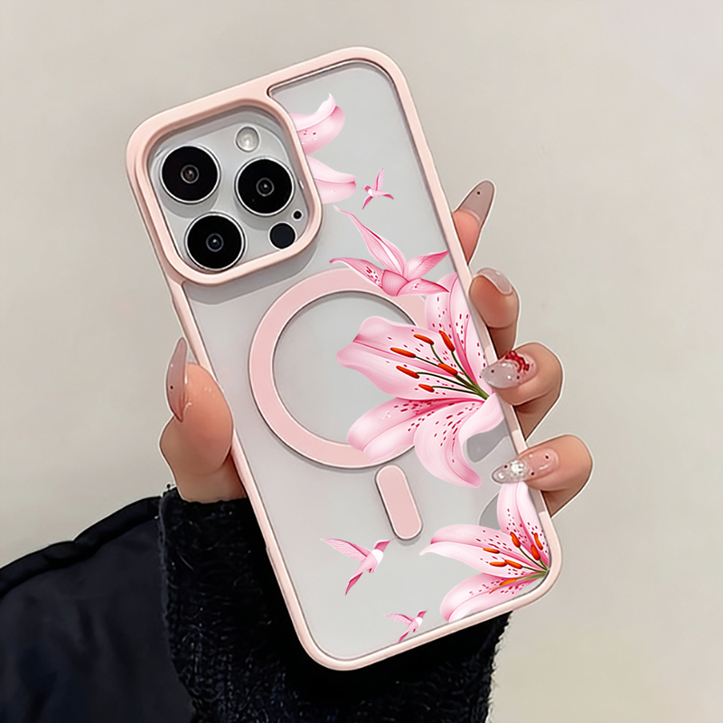 Pink Flower And Birds Magnetic - đánh giá và giá Wireless Charger